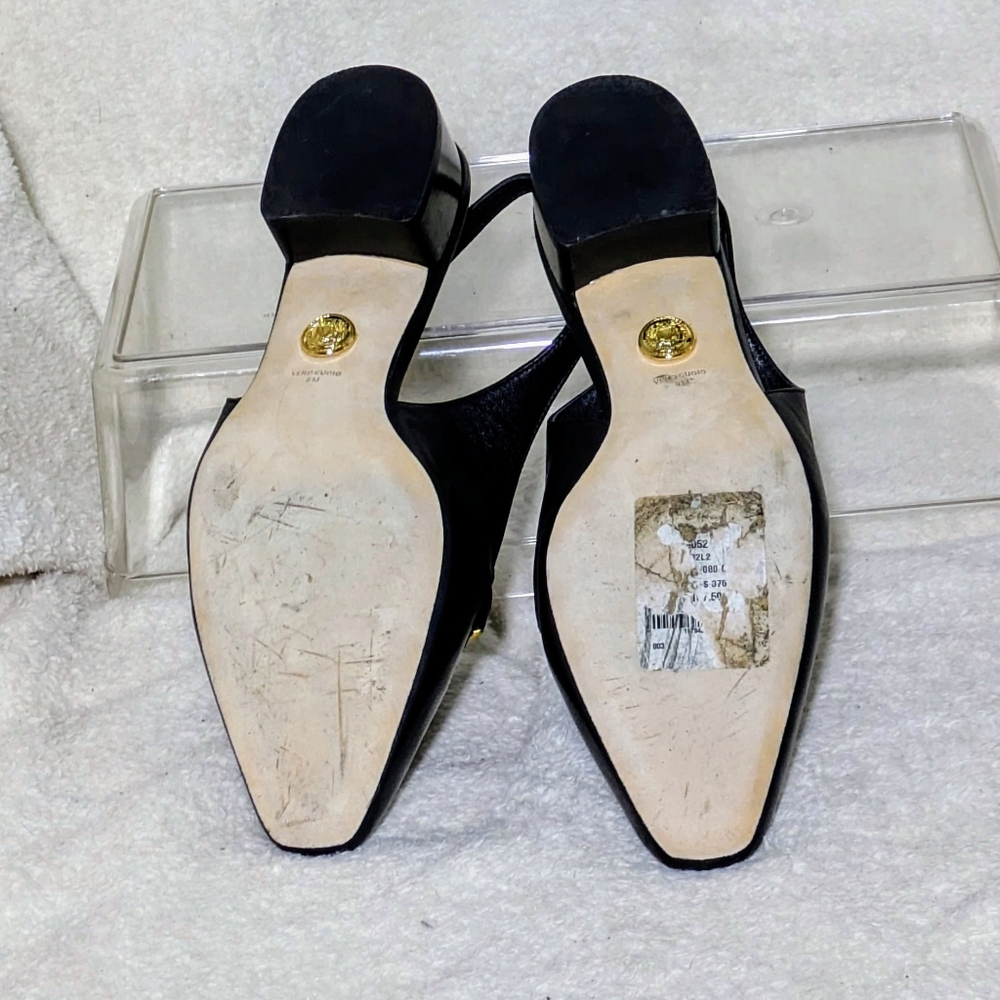 Women's Veronica Beard Casie Slingback Pump, Black, Gold Hardware, EUC 8M no box - Picture 9 of 14